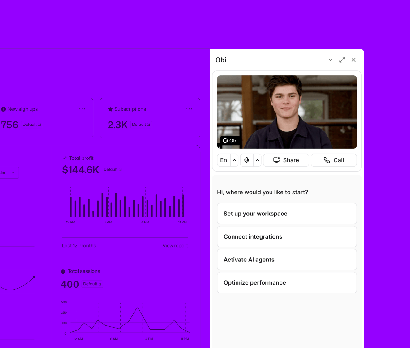 Lifecycle Agent integration showing how to embed Obi in your product
