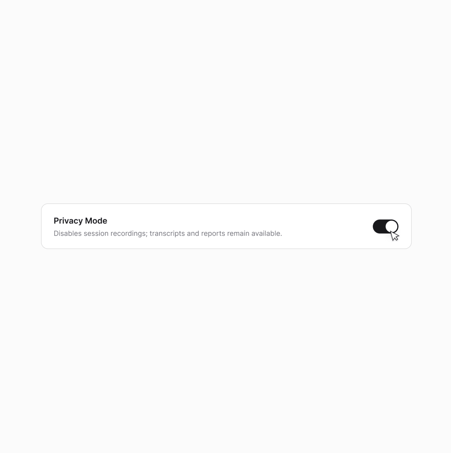 Privacy Mode toggle